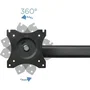 TooQ Soporte de Mesa para 3 Monitores 13'-27' DB1327TN-B, Giratorio e Inclinable, hasta 8kg por Pantalla
